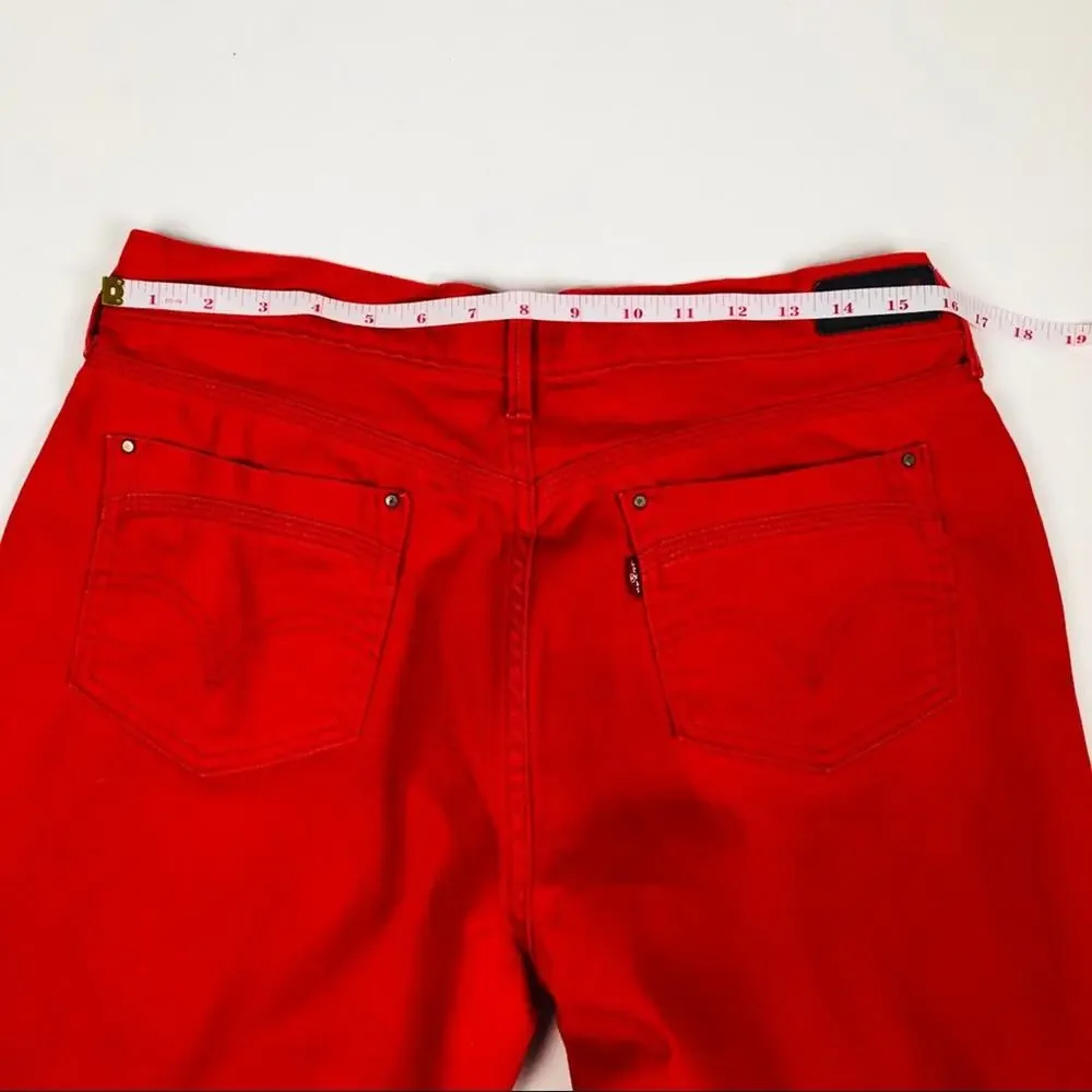 Levi’s  RED Cropped Capri Jeans Size 10 - Picture 7 of 10